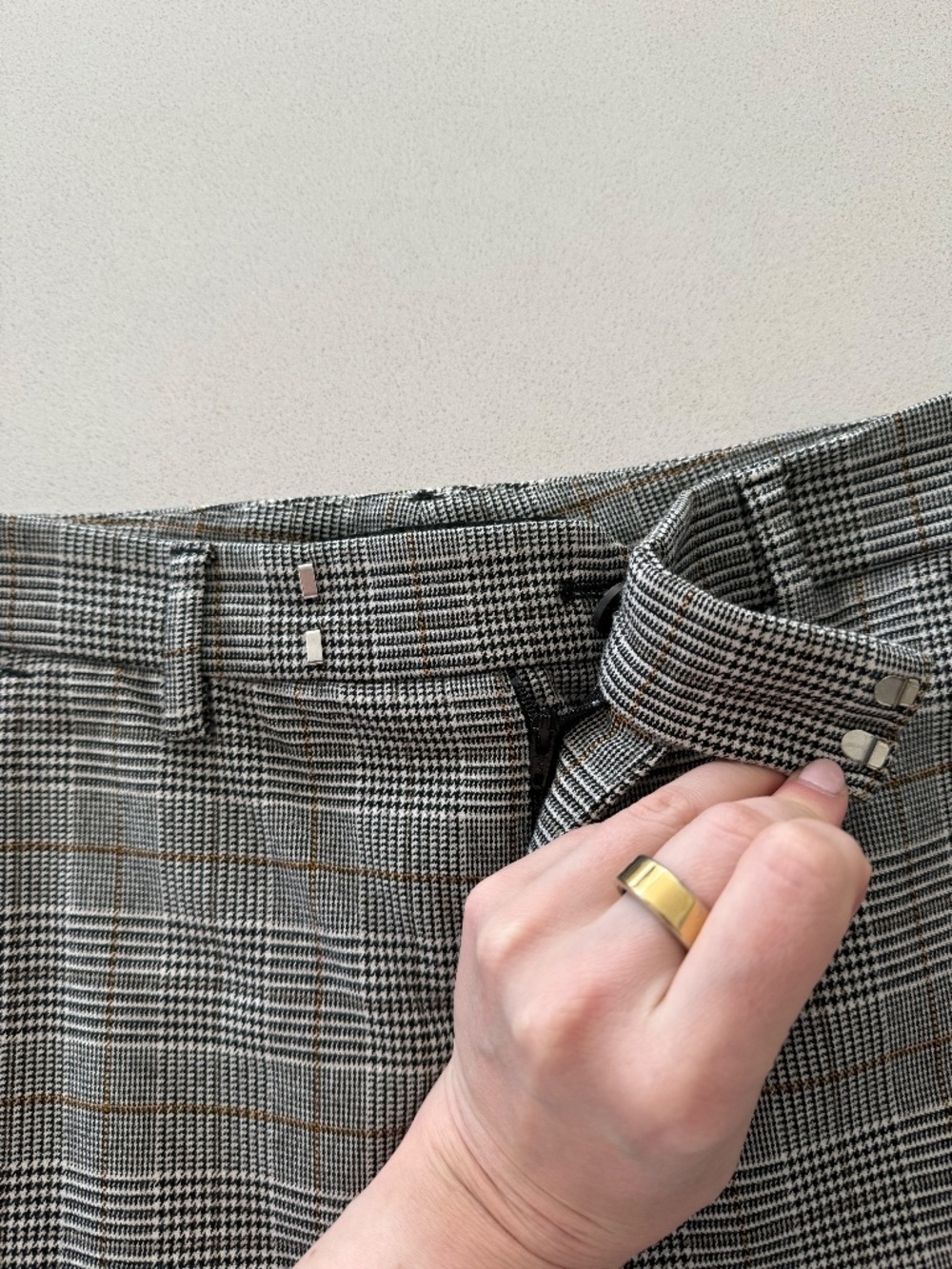 Zara Straight Leg Prince of Wales / Glen plaid Trousers – Size 2 - Picture 8 of 11